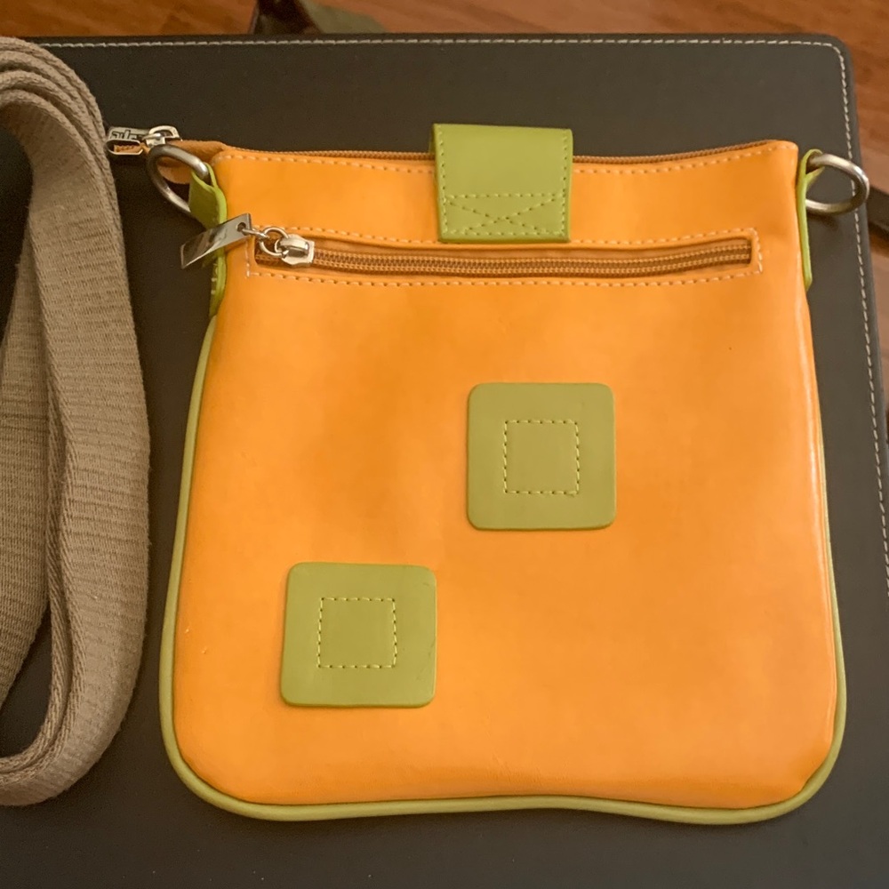 Vibrant Orange and Green Crossbody Bag